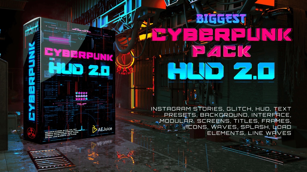 Cyberpunk HUD 2｜サイバーパンク HUD 2（After Effects・Premiere Pro）