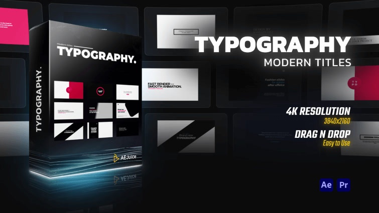 Typography Titles｜タイポグラフィ タイトル（After Effects・Premiere Pro）