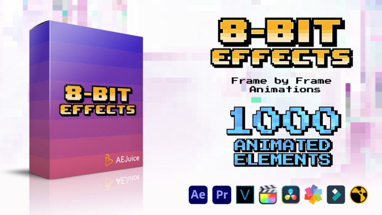 8-Bit Effects｜8ビット ピクセルエフェクト 1000種以上（After Effects・Premiere Pro）