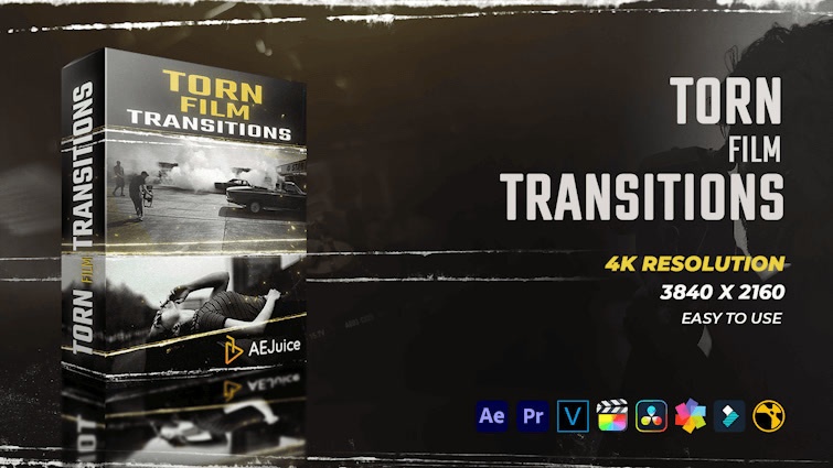 Torn Film Transitions｜フィルム破れ トランジション（After Effects・Premiere Pro）