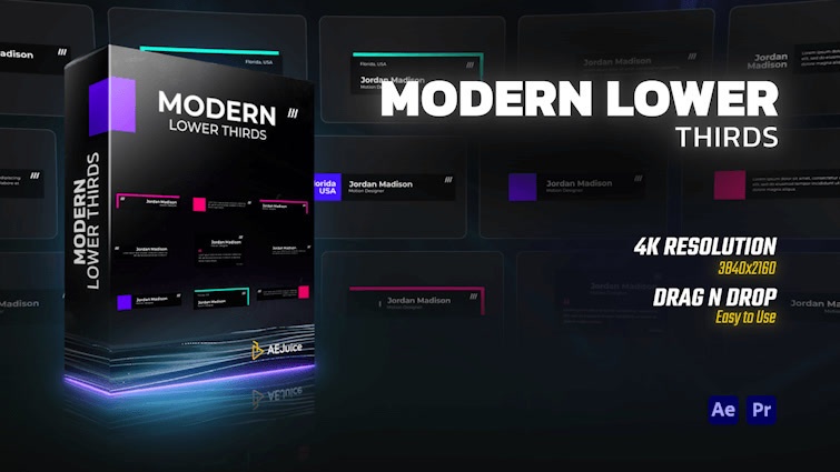 Modern Lower Thirds｜モダン ローワーサード（テロップ）（After Effects・Premiere Pro）