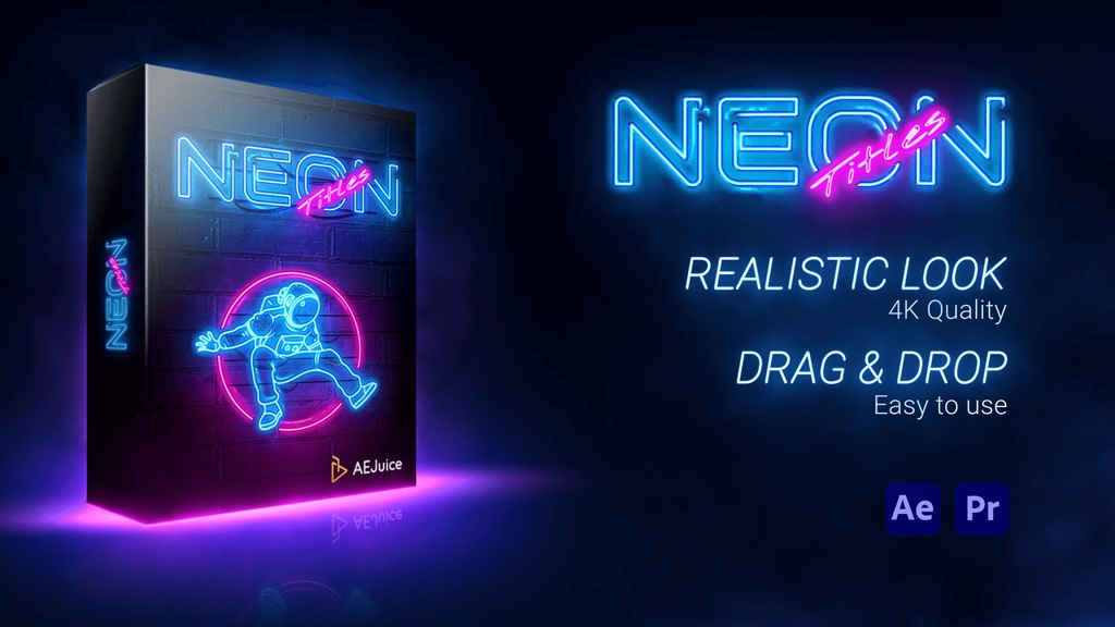 Neon Titles｜ネオン タイトル（After Effects・Premiere Pro）