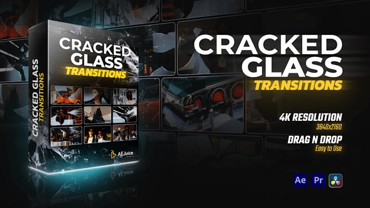 Cracked Glass Transitions｜ガラスひび割れ トランジション（After Effects・Premiere Pro）