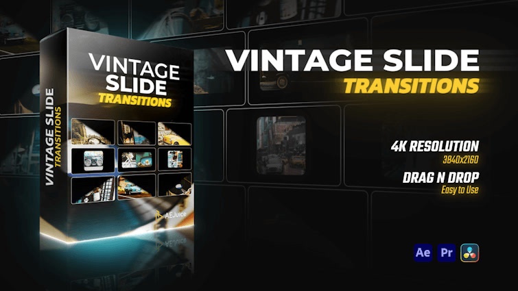 Vintage Slide Transitions｜ヴィンテージ スライド トランジション（After Effects・Premiere Pro）