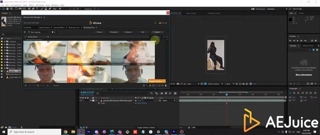 Burning Transitions|バーニング トランジション 燃える演出(After Effects・Premiere Pro)