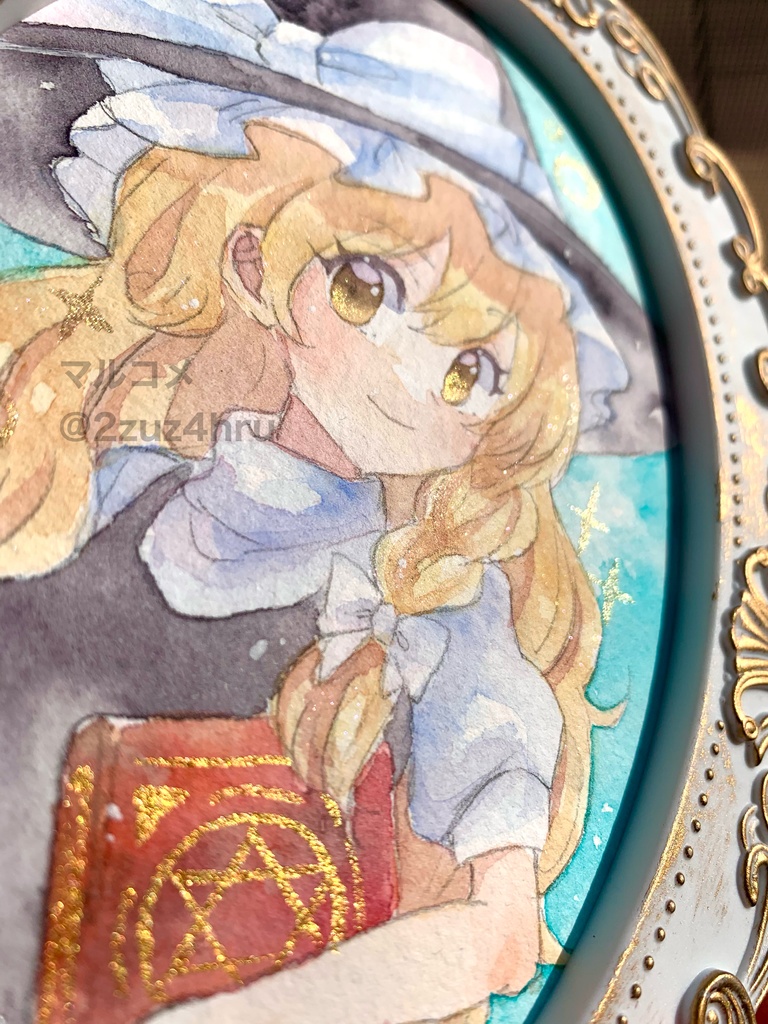 【額付き水彩原画】霧雨魔理沙