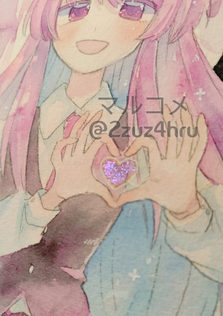 【額付き水彩絵原画】小悪魔