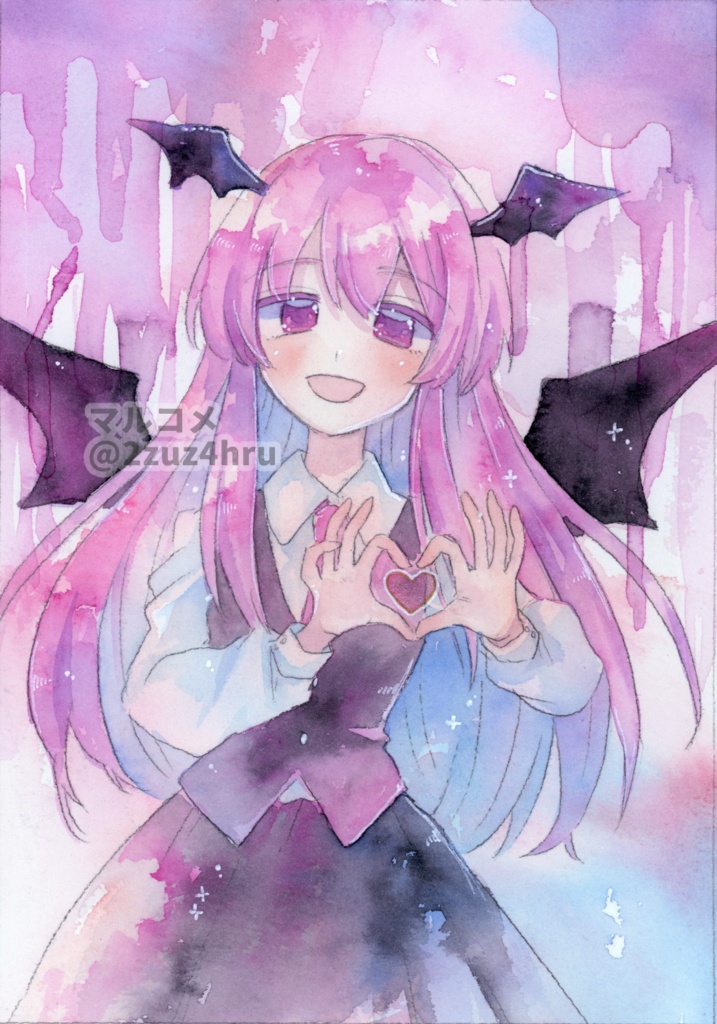 【額付き水彩絵原画】小悪魔