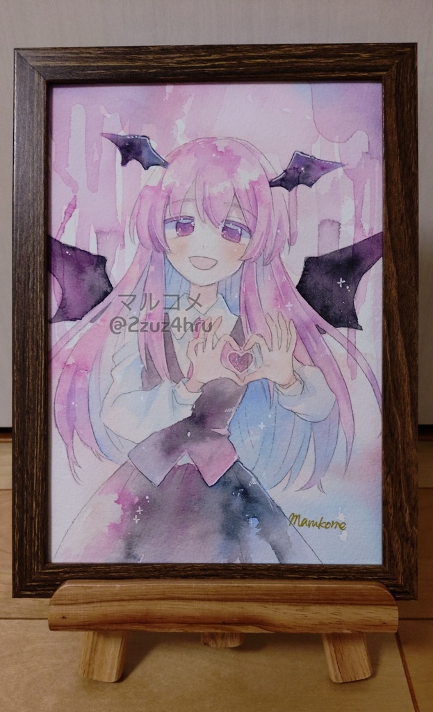 【額付き水彩絵原画】小悪魔