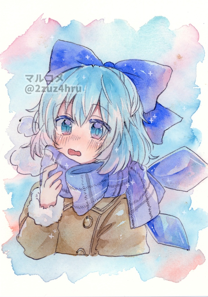 【水彩原画】冬チルノ
