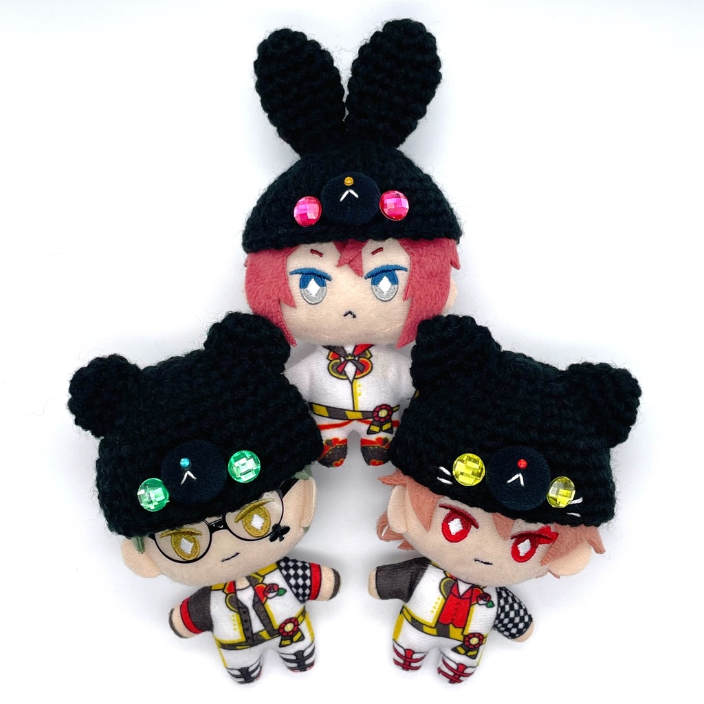 くろくまさん・くろうさぎさん・くろねこさん帽子