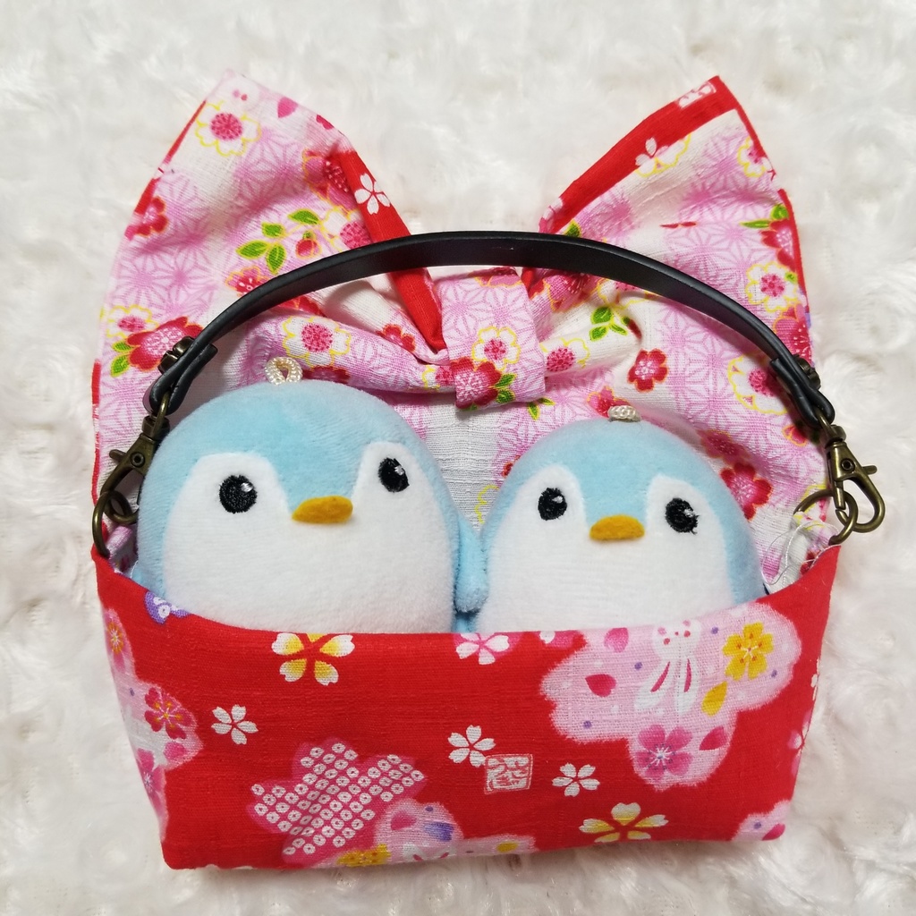 ぬいぐるみ用移動バッグ　桜(赤/ピンク)