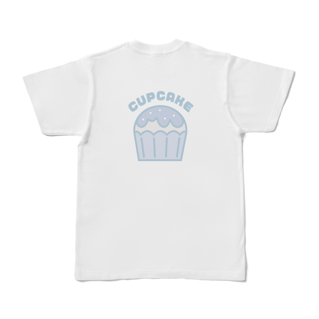 背面Ｔシャツ【カップケーキ　水色】