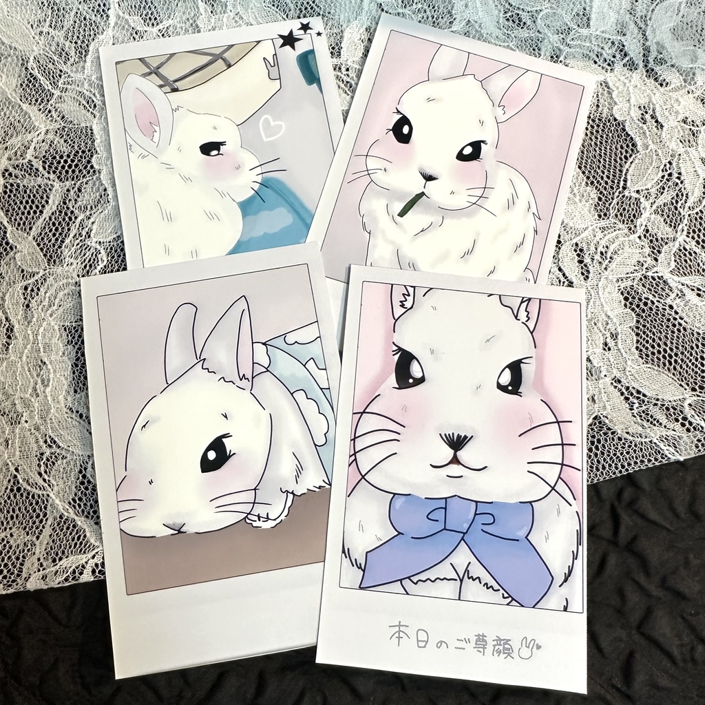 「まろくんの日常」チェキ風イラスト4枚セット