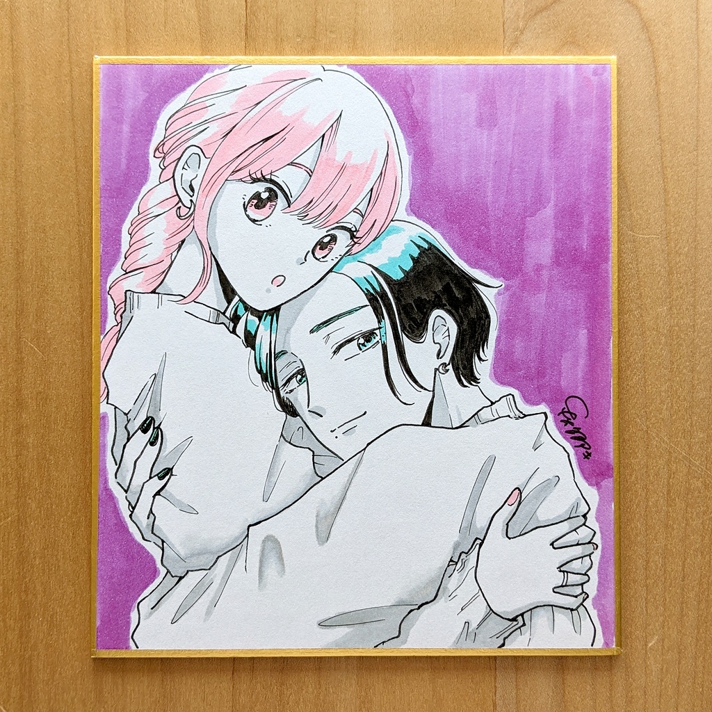 【原画ミニ色紙】ネイリスト①（マーカー）