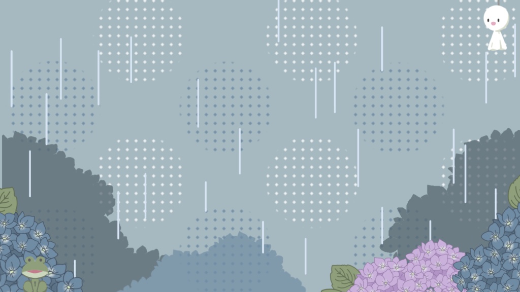 梅雨用動く配信画面＆背景画像