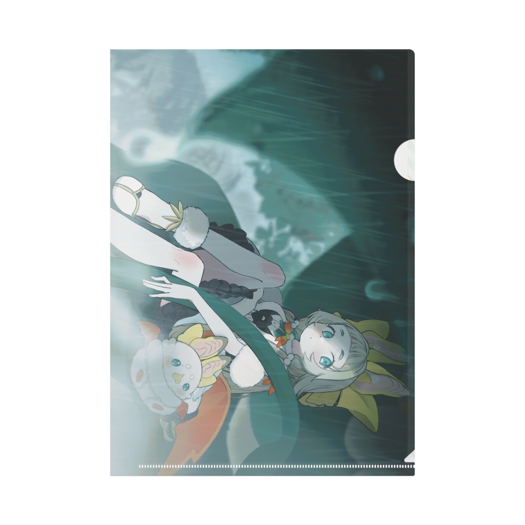 蝙蝠ヘラ雨宿りクリアファイル