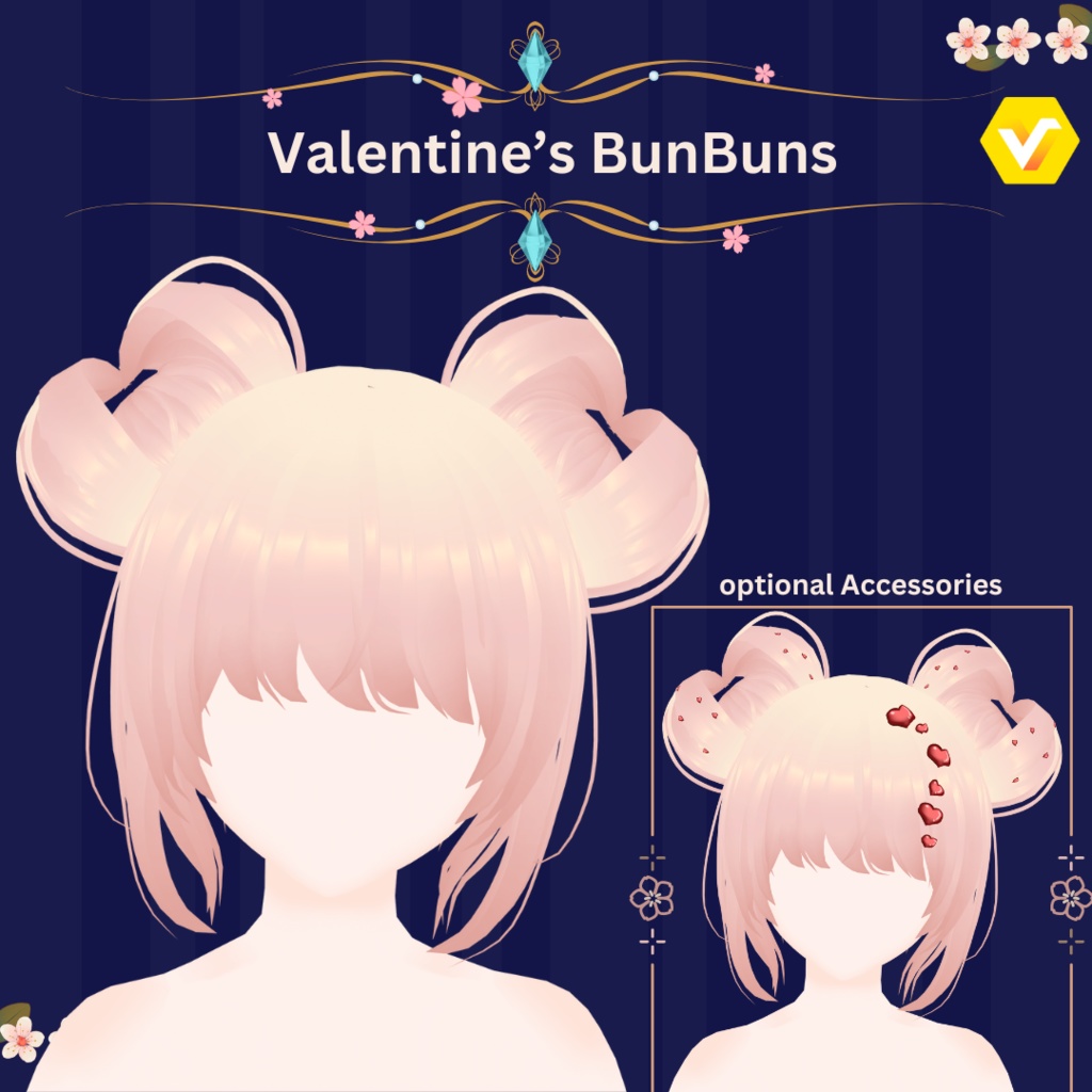 Valentine's BunBuns HairPreset ~ VROID |  バレンタイン 