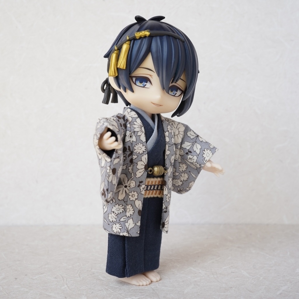 【羽織セット】ボタニカル柄×ブルー