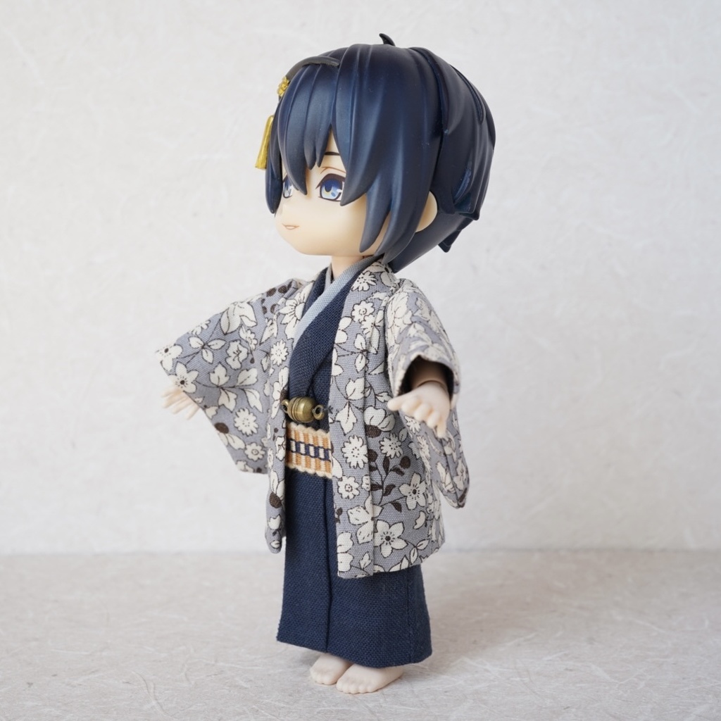 【羽織セット】ボタニカル柄×ブルー