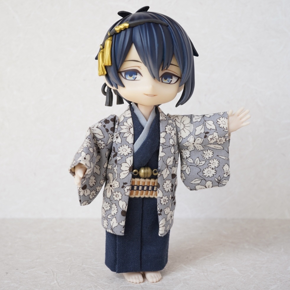 【羽織セット】ボタニカル柄×ブルー