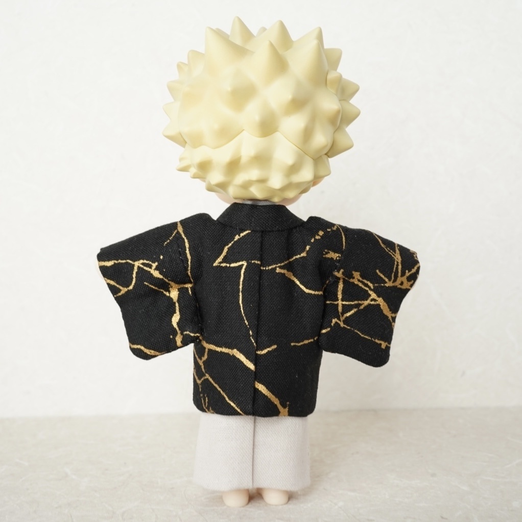 【羽織セット】氷割れ模様×ブラック