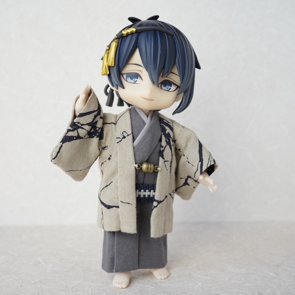 【羽織セット】氷割れ模様×ベージュ