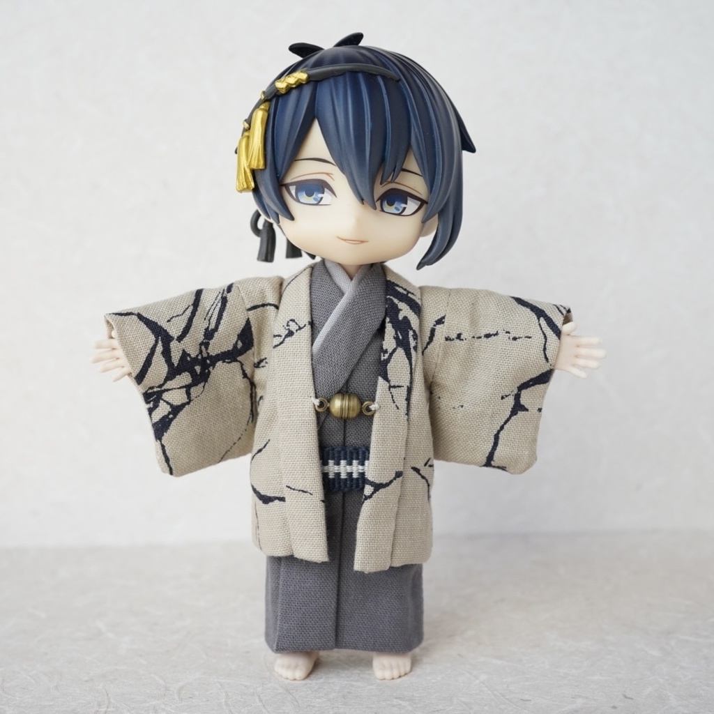 【羽織セット】氷割れ模様×ベージュ