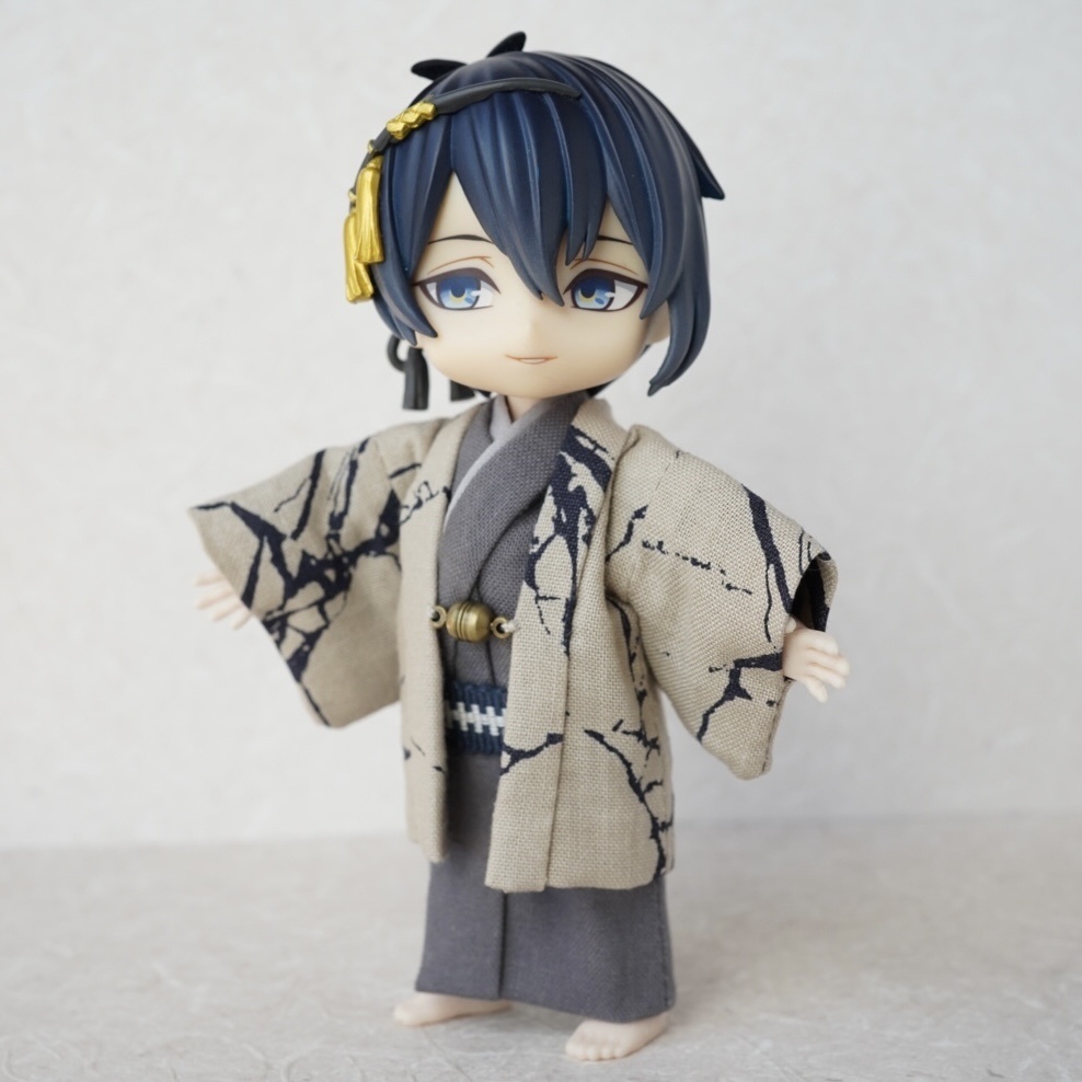 【羽織セット】氷割れ模様×ベージュ