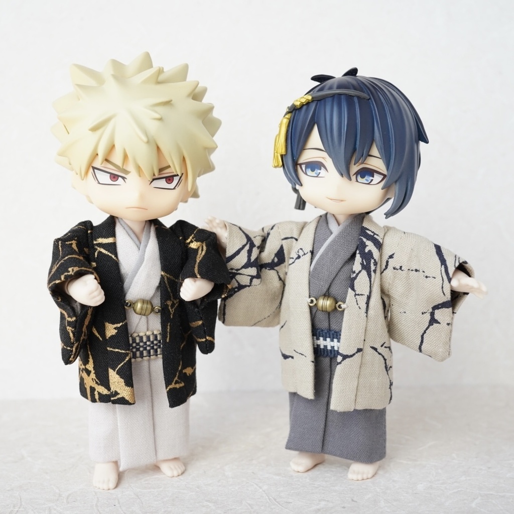 【羽織セット】氷割れ模様×ベージュ