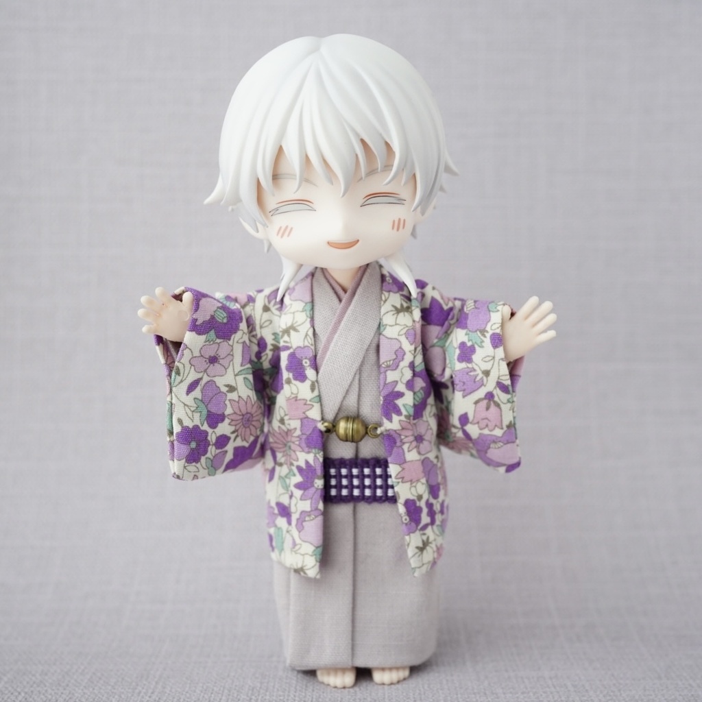 【羽織】小花柄×パープル