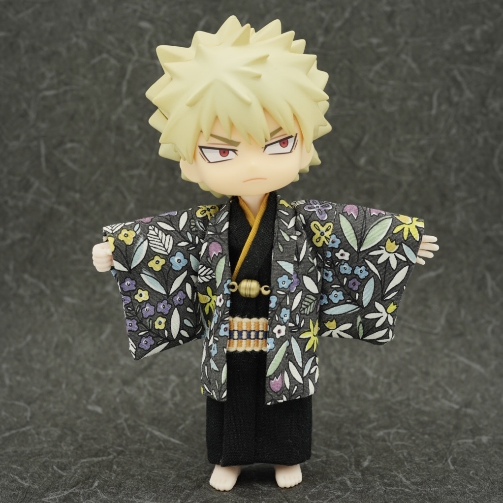 【羽織セット】花柄ポップ×ブラック