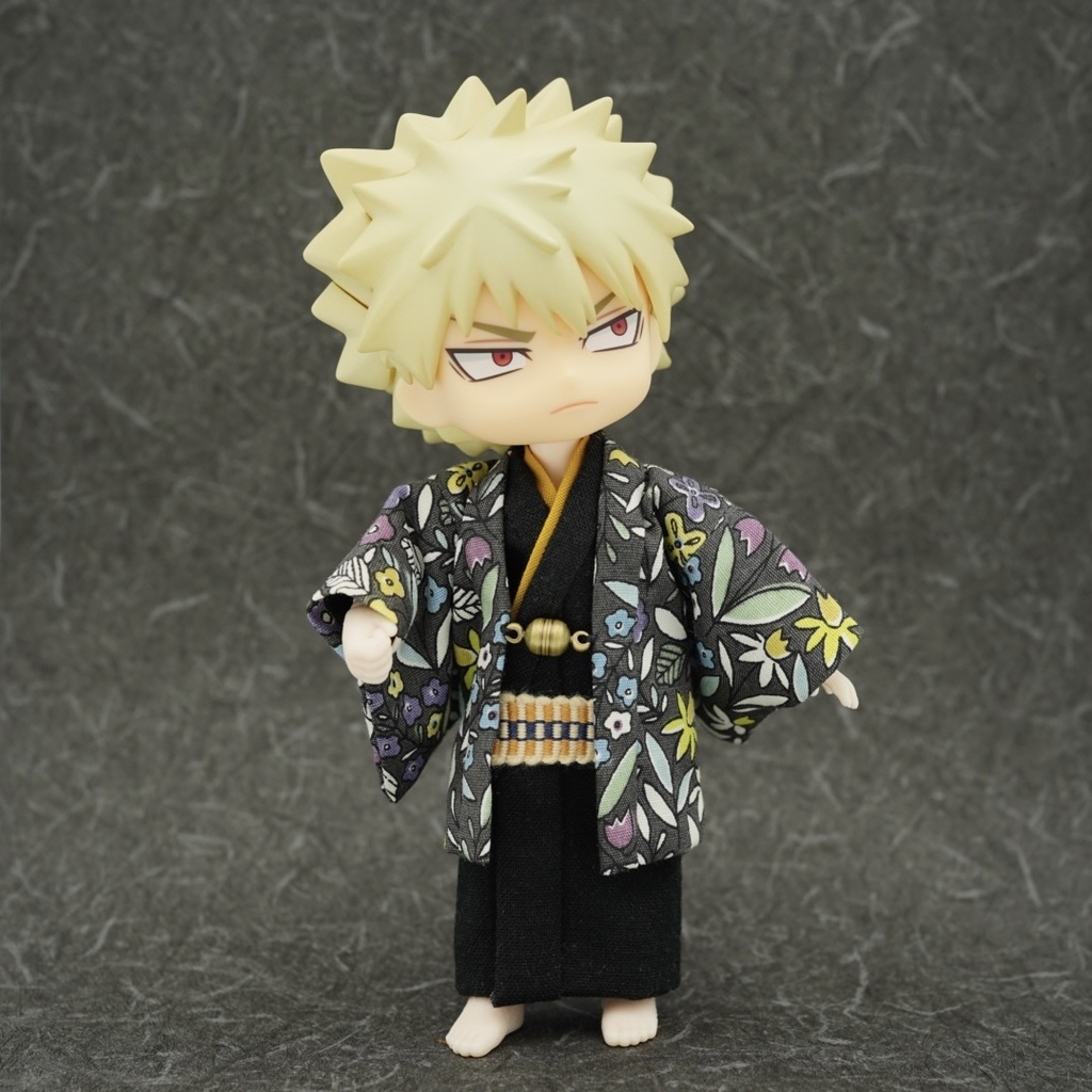 【羽織セット】花柄ポップ×ブラック