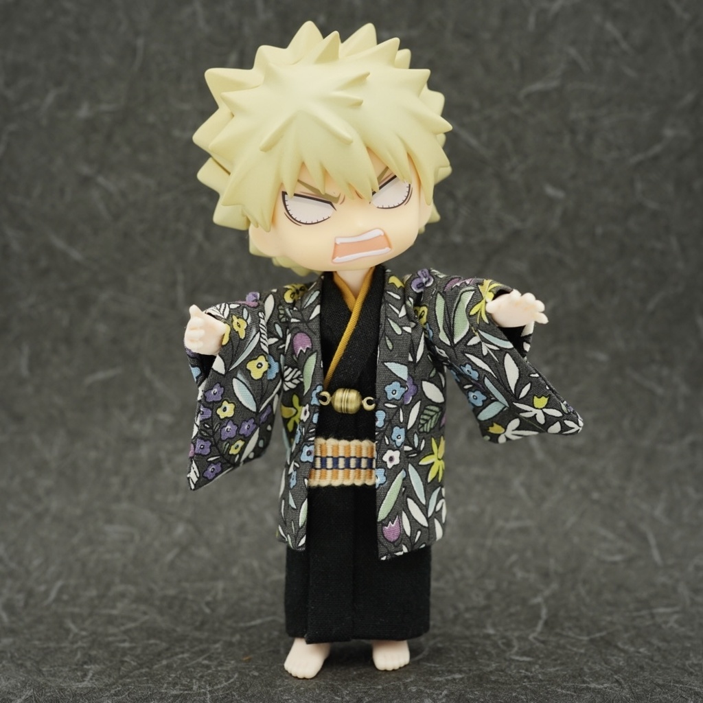 【羽織セット】花柄ポップ×ブラック