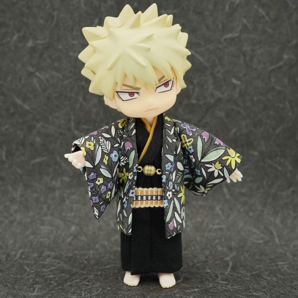 【羽織セット】花柄ポップ×ブラック