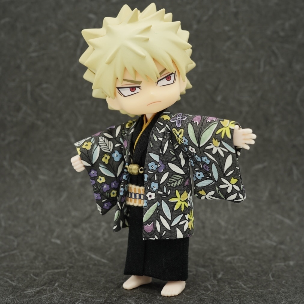 【羽織セット】花柄ポップ×ブラック