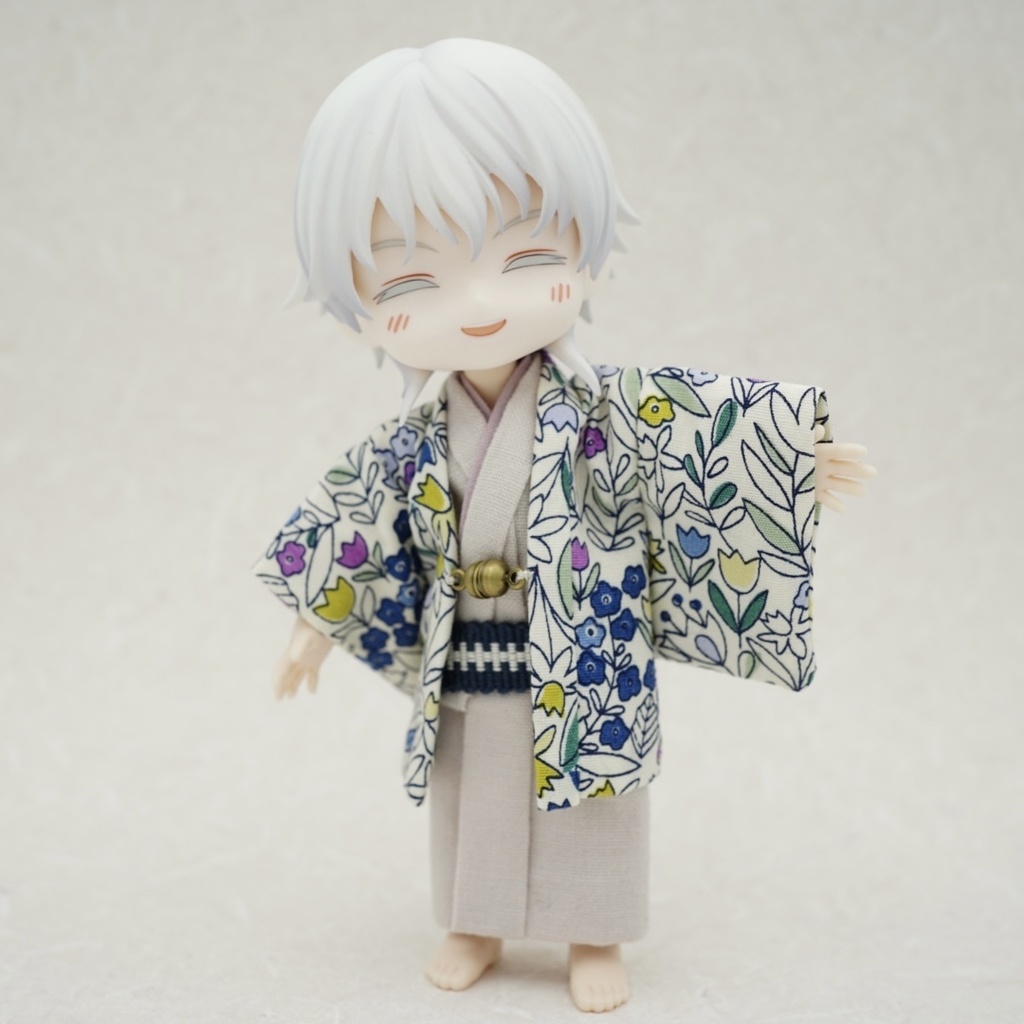 【羽織セット】花柄ポップ×ホワイト