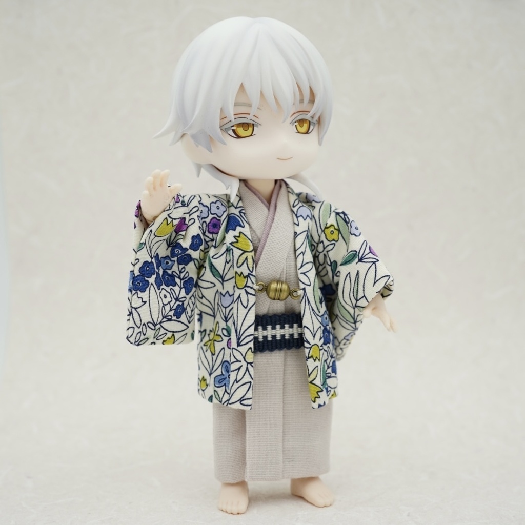 【羽織セット】花柄ポップ×ホワイト
