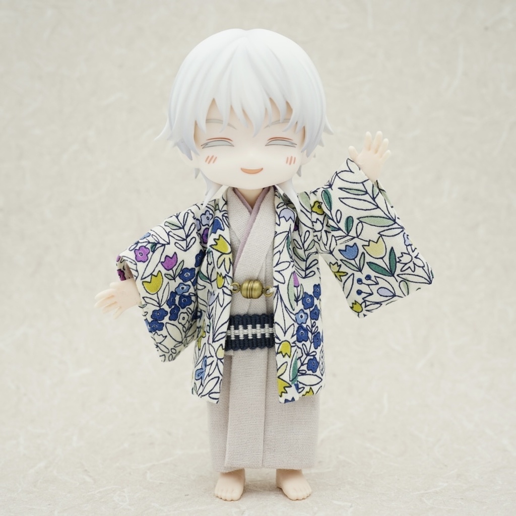 【羽織セット】花柄ポップ×ホワイト
