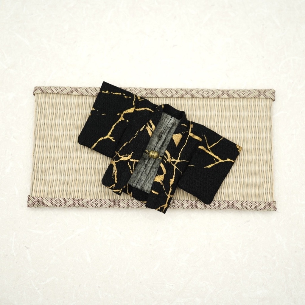 【羽織】氷割れ模様×ブラック