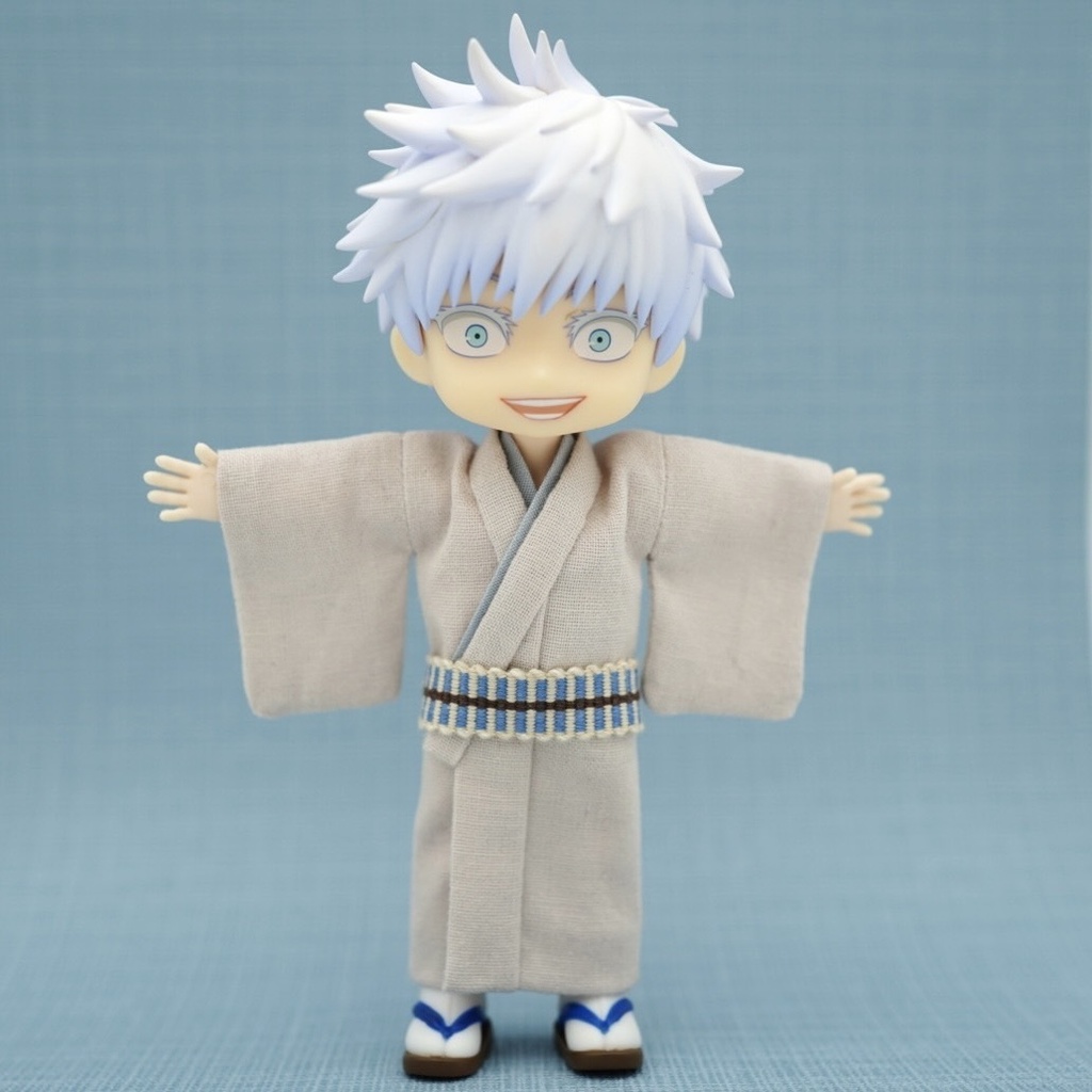 【羽織セット】ボタニカル柄×ライトブルー