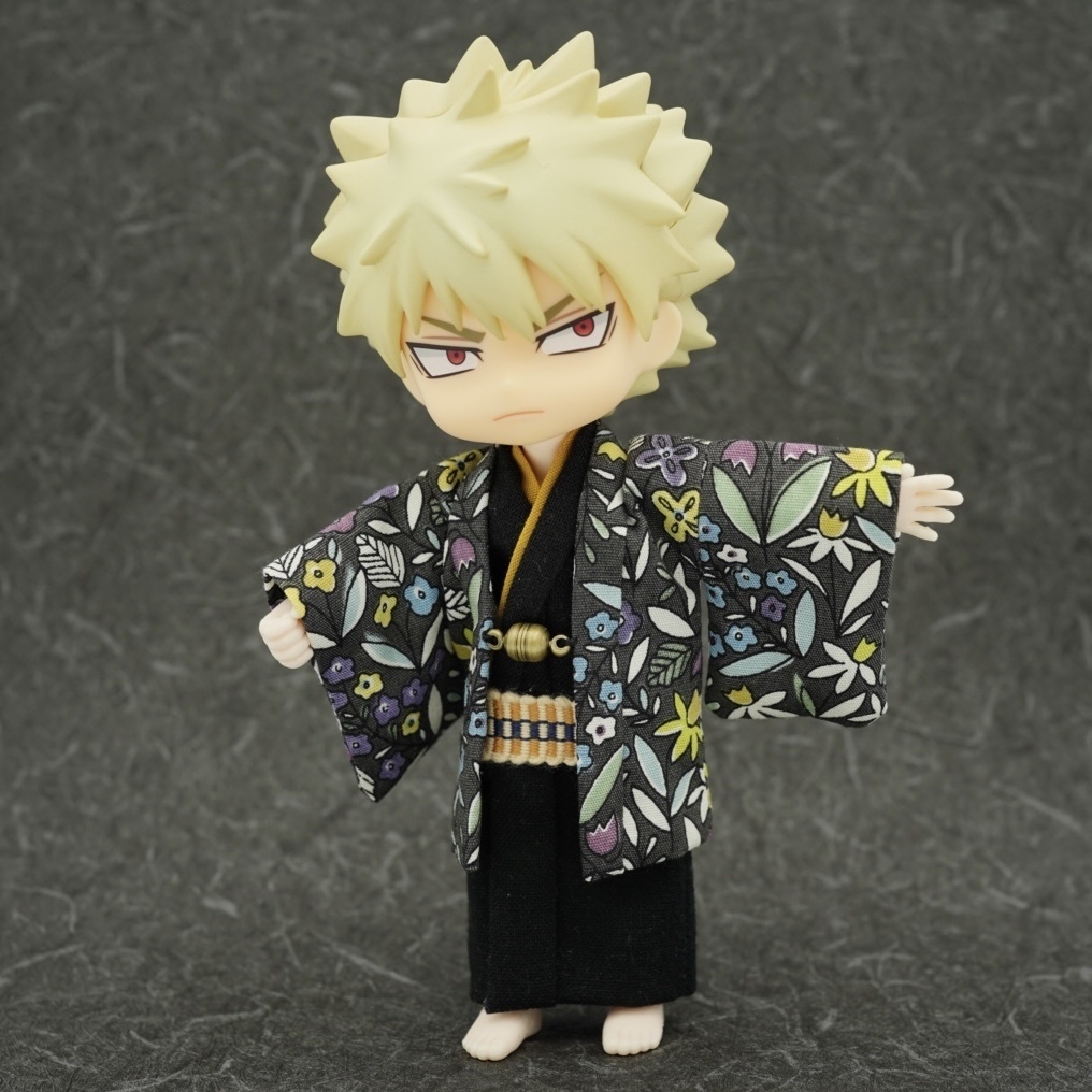 【羽織】花柄ポップ×ブラック