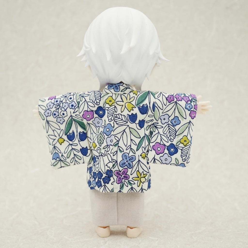 【羽織】花柄ポップ×ホワイト