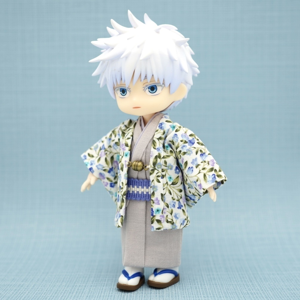 【羽織セット】花唐草×ライトブルー