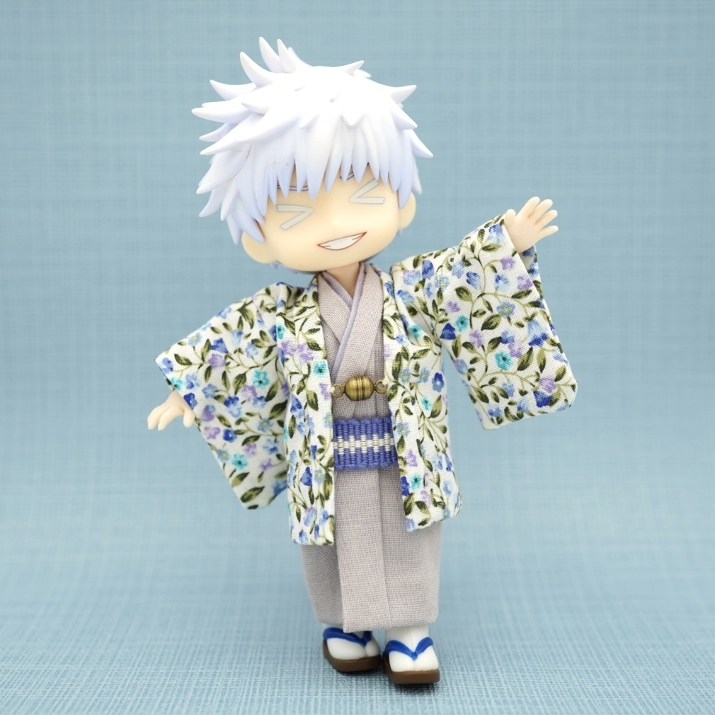 【羽織セット】花唐草×ライトブルー