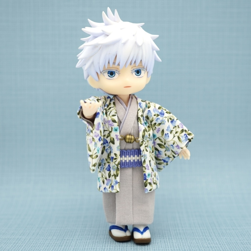 【羽織セット】花唐草×ライトブルー