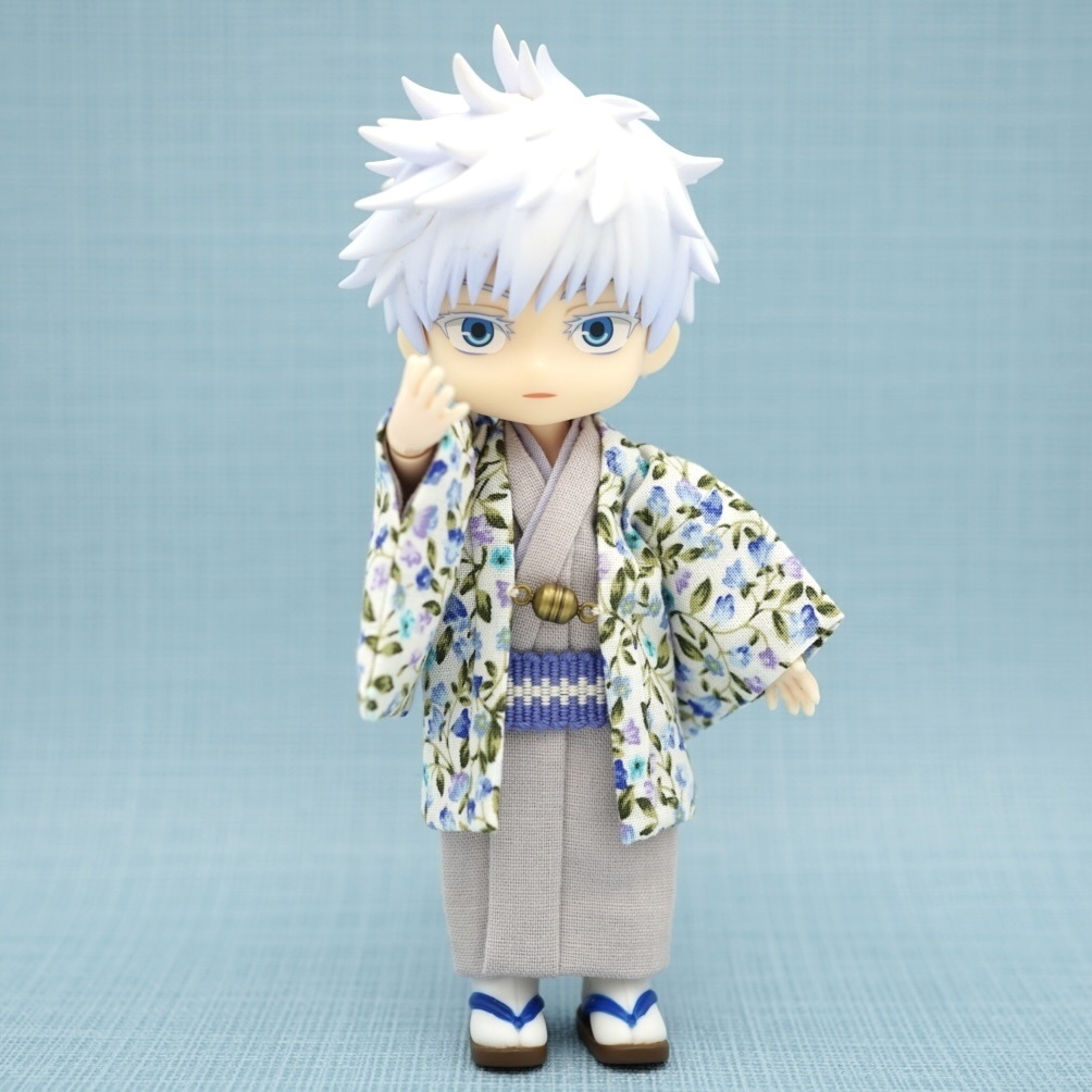 【羽織セット】花唐草×ライトブルー