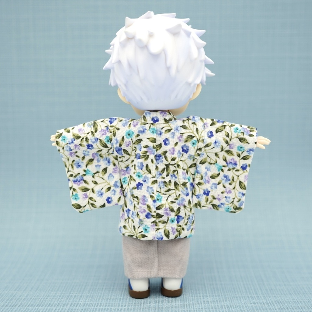 【羽織】花唐草×ライトブルー