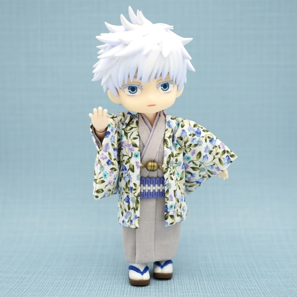 【羽織】花唐草×ライトブルー