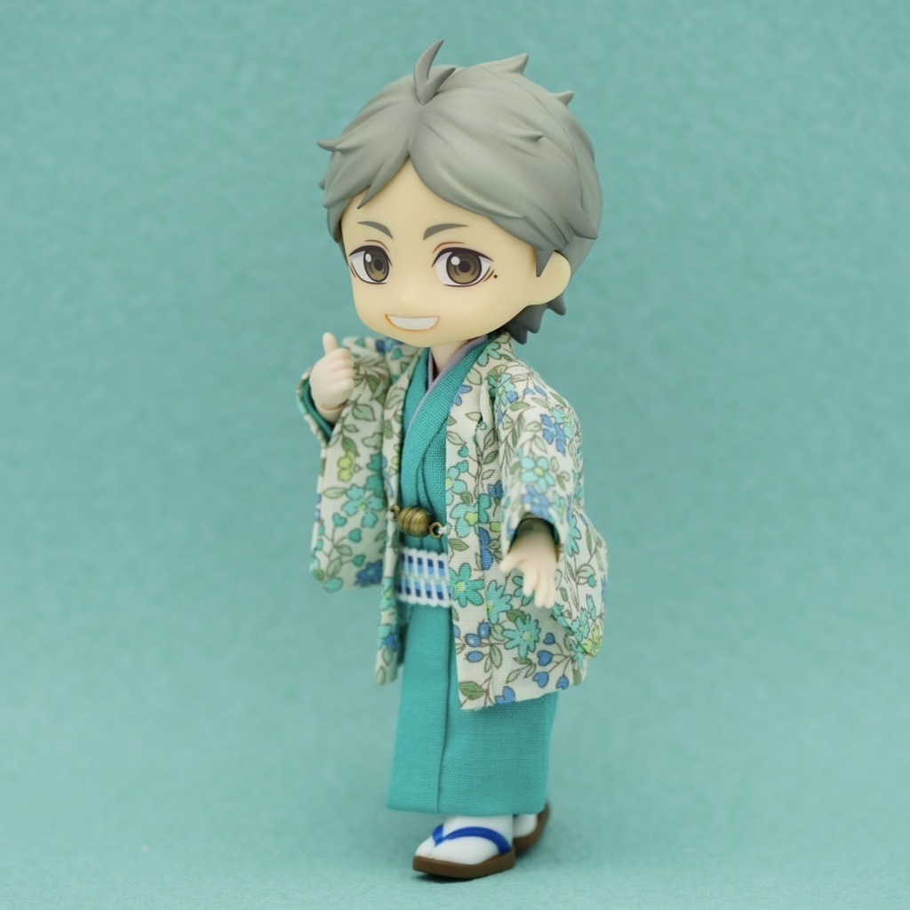 【羽織セット】フラワーフォレスト×エメラルドブルー